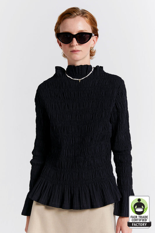 Keiko Organic Cotton Top Black