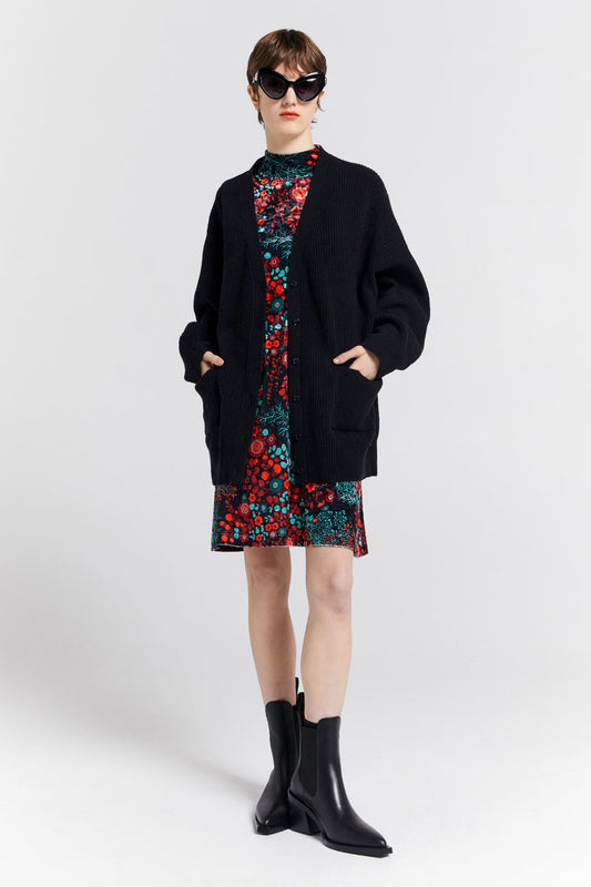 Keiko Oversized Cashmere Cardigan Black
