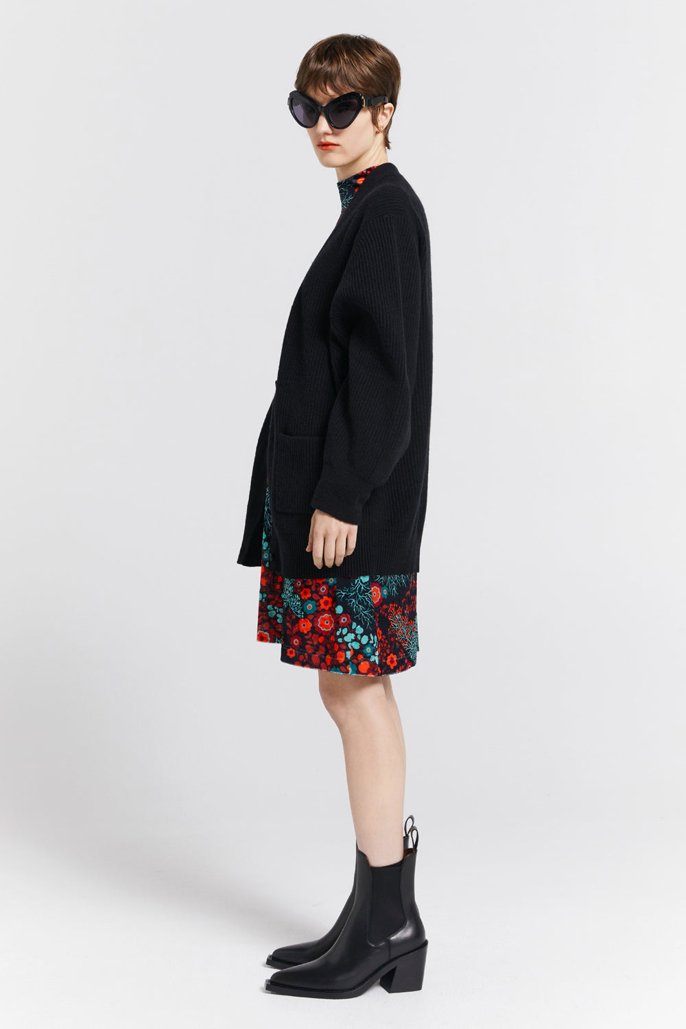 Keiko Oversized Cashmere Cardigan Black