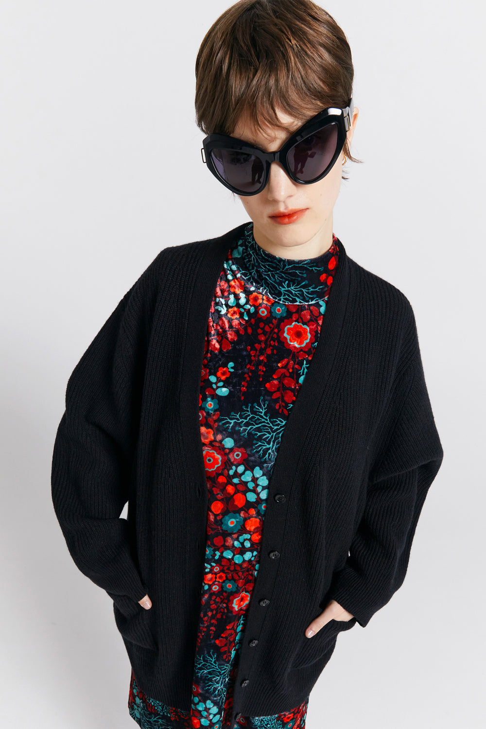 Keiko Oversized Cashmere Cardigan Black