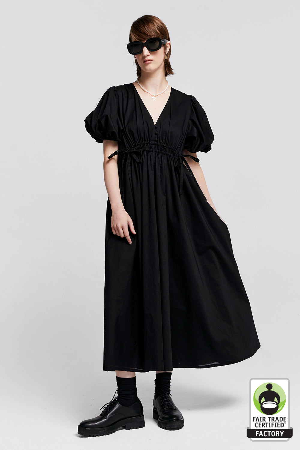 Lakeside Organic Cotton Dress Black