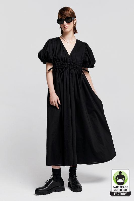 Lakeside Organic Cotton Dress Black