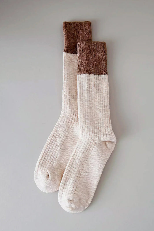 Color Block Cottage Socks Oatmeal/Flax