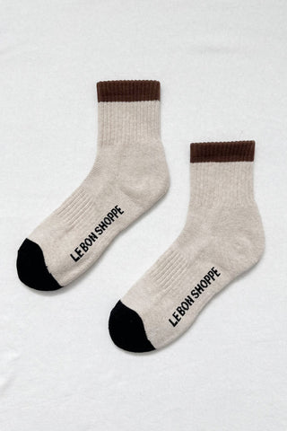 Color Block Girlfriend Socks Black/Coffee