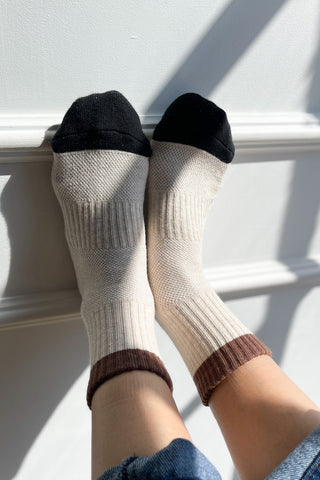 Color Block Girlfriend Socks Black/Coffee