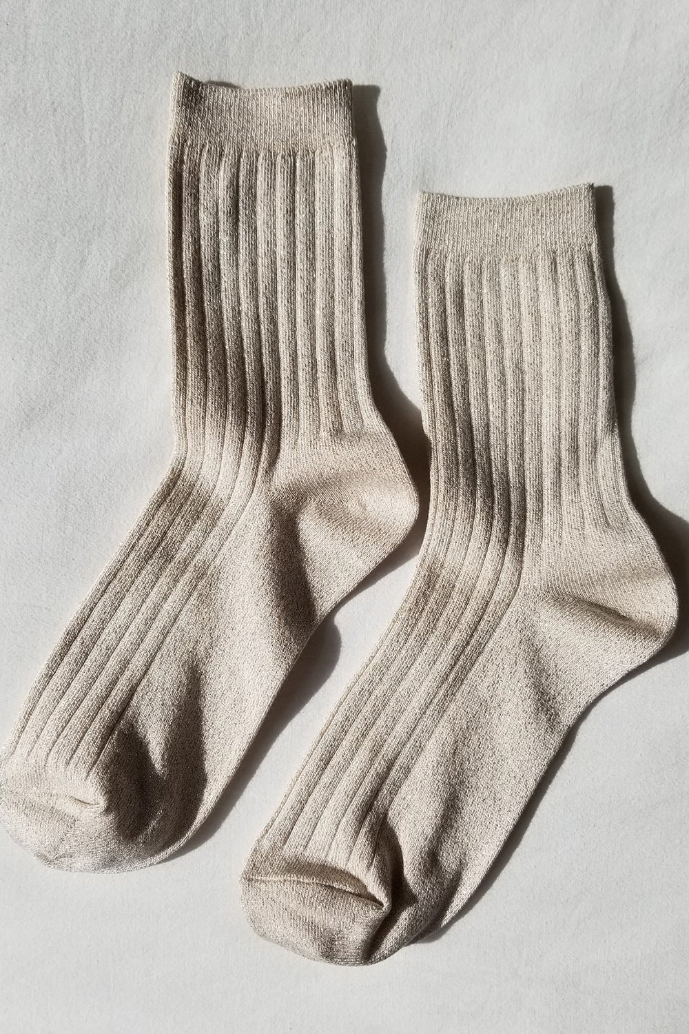 Her Socks Modal Lurex Ivory Gold Glitter