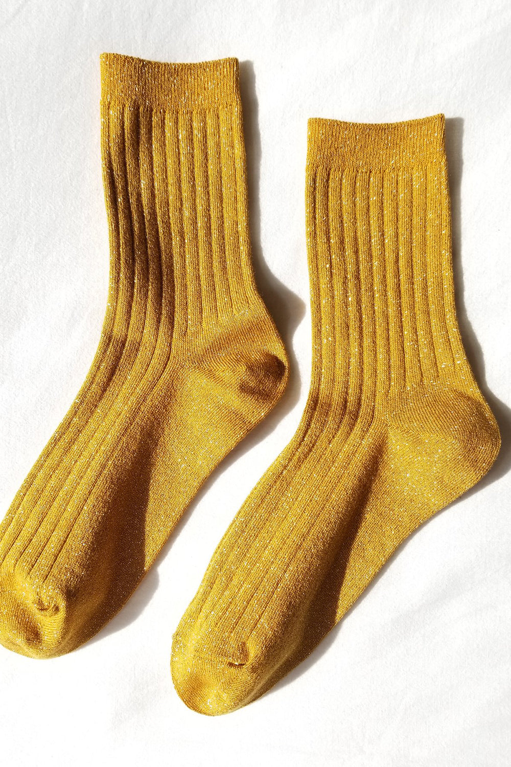 Her Socks Modal Lurex Mustard Glitter
