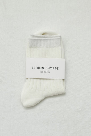 Her Socks Mercerized Classic White
