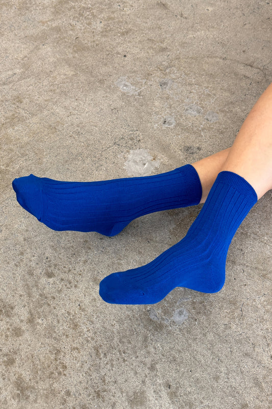 Her Socks Mercerized Cobalt