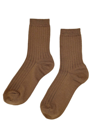 Her Socks Mercerized Dark Tan