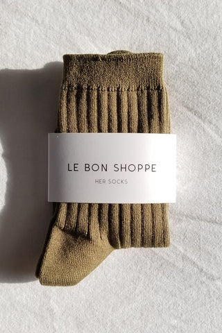 Her Socks Mercerized Pesto