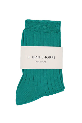 Her Socks Mercerized Turquoise