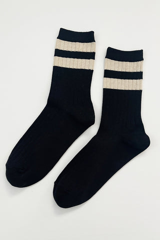 Her Varsity Socks Black