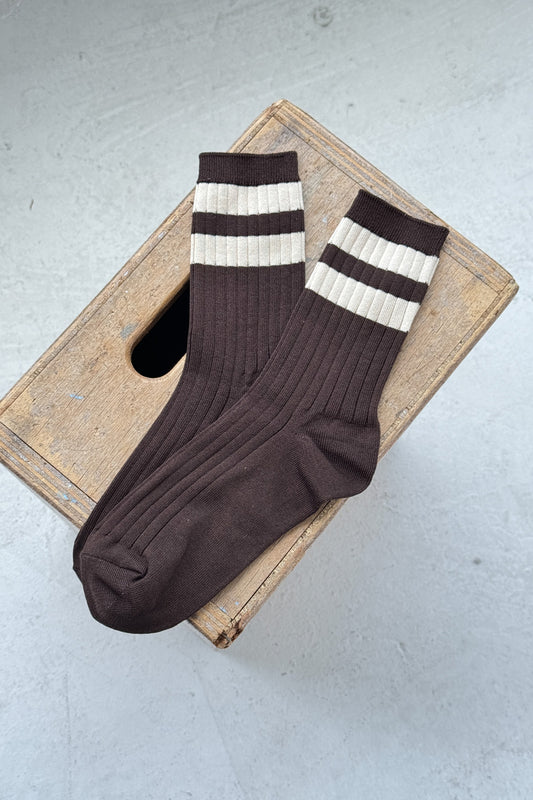 Her Varsity Socks Espresso
