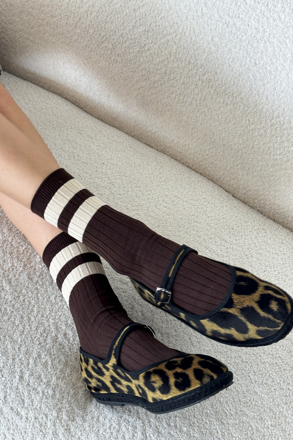 Her Varsity Socks Espresso
