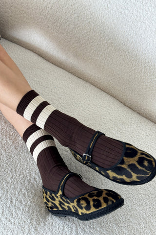 Her Varsity Socks Espresso