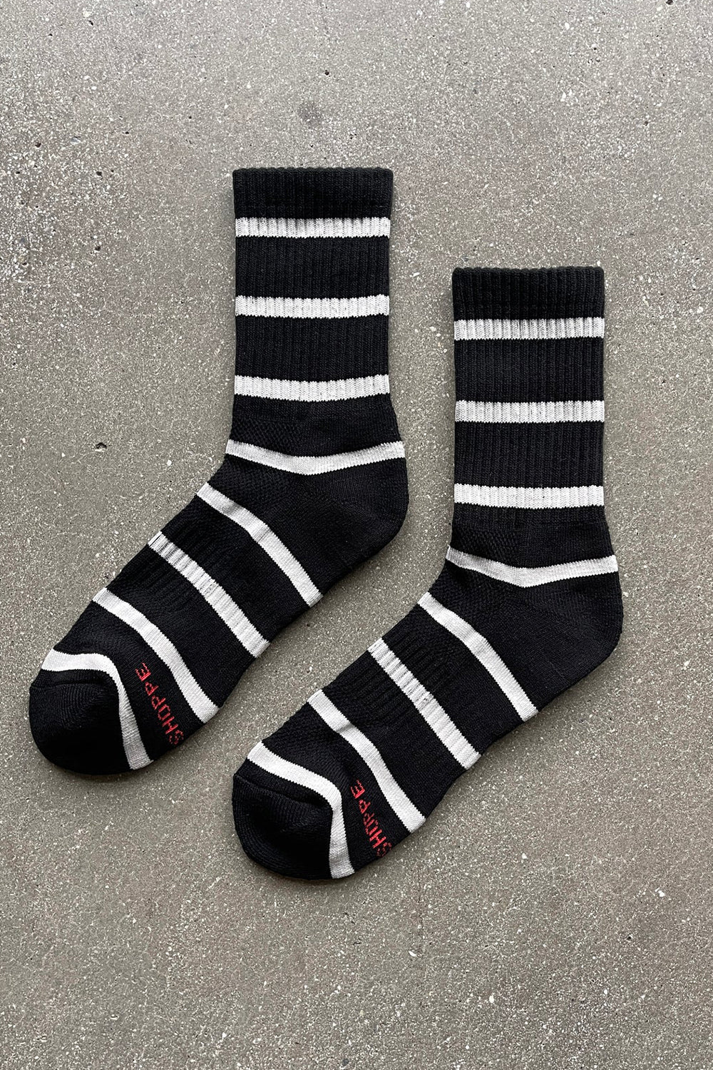 Striped Boyfriend Socks Black Stripe