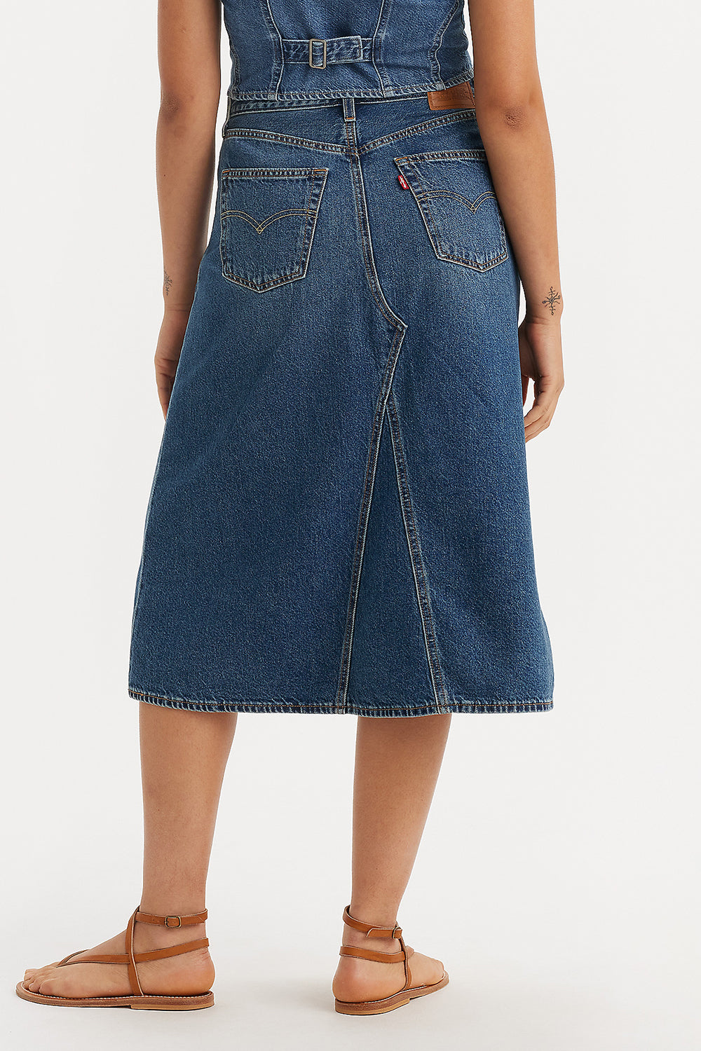 High Rise A-Line Skirt Mid Morning Medium Wash