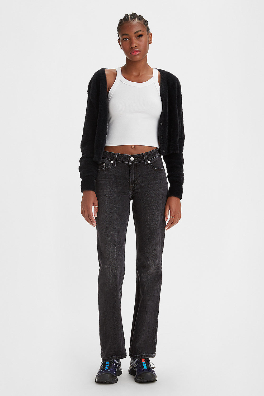 Low Pitch Bootcut Jeans Black Worn In