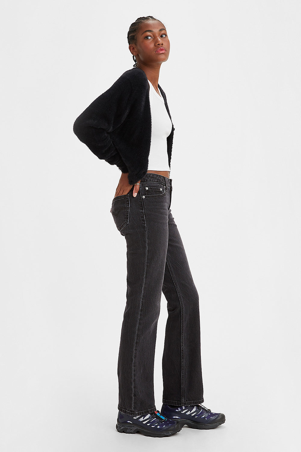 Low Pitch Bootcut Jeans Black Worn In