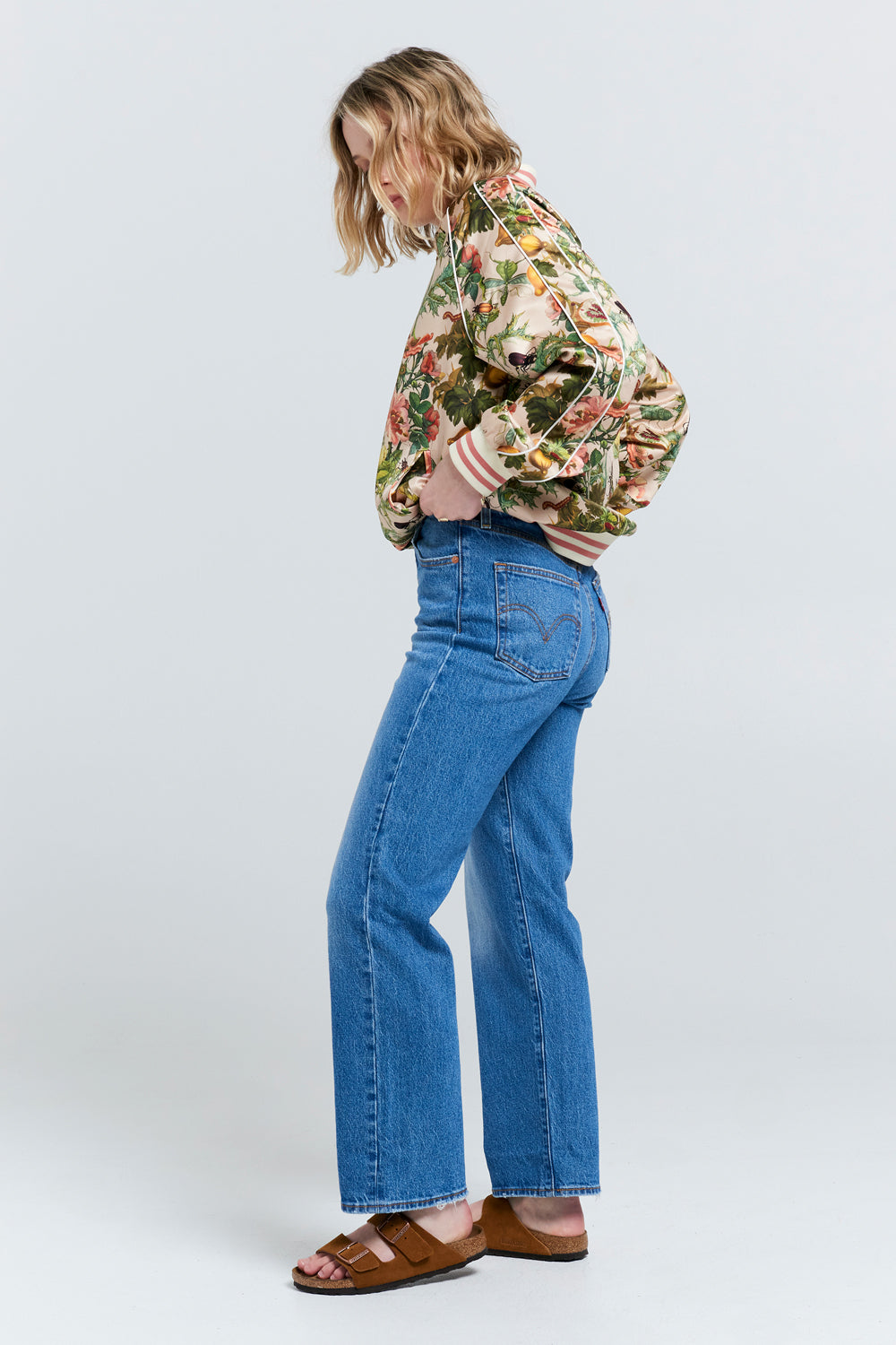 Ribcage Straight Ankle Jeans Dance Around Blue