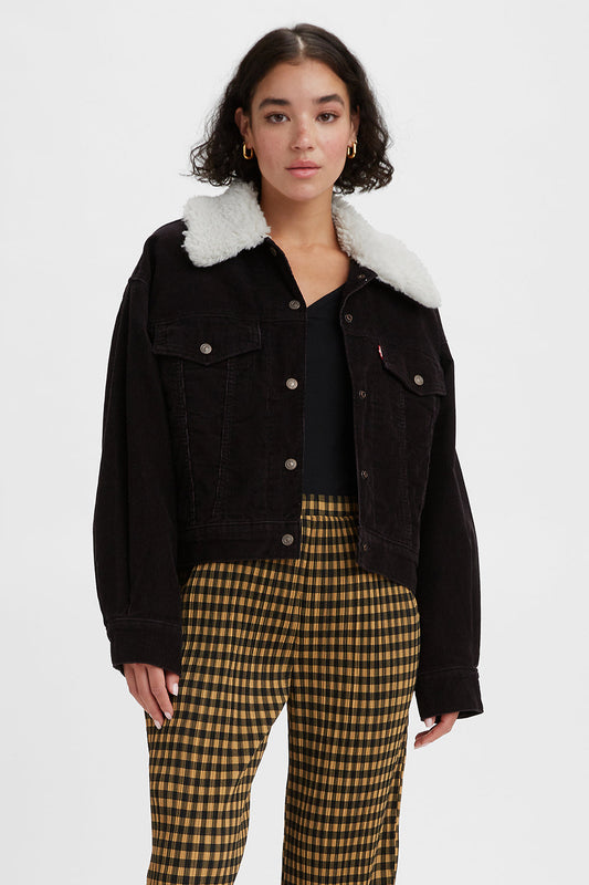 Levi's Sherpa Baby Baggy Trucker Black Agate