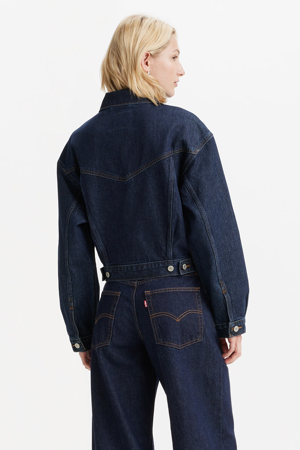 Shrunken '90s Trucker Jacket Remember Together Blue