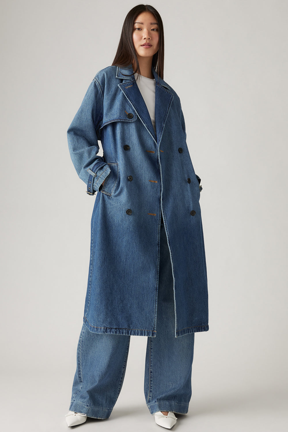 Spade Trench Coat Let's Get Lost Again Blue