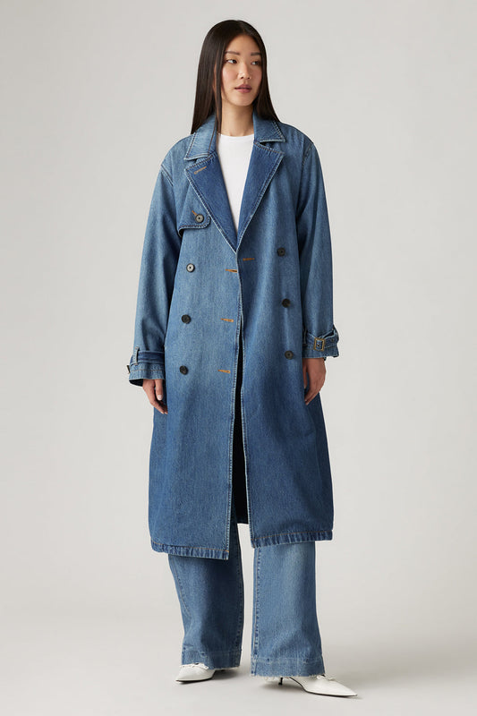 Spade Trench Coat Let's Get Lost Again Blue