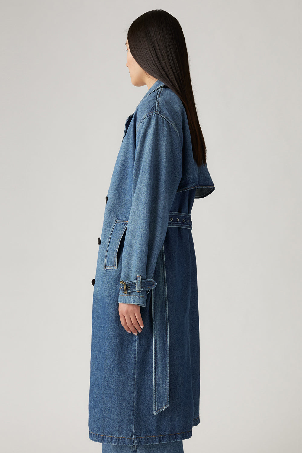 Spade Trench Coat Let's Get Lost Again Blue