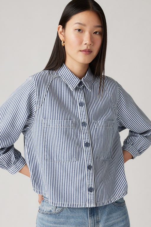 Tyla Shirt Hadley Stripe Vintage Indigo