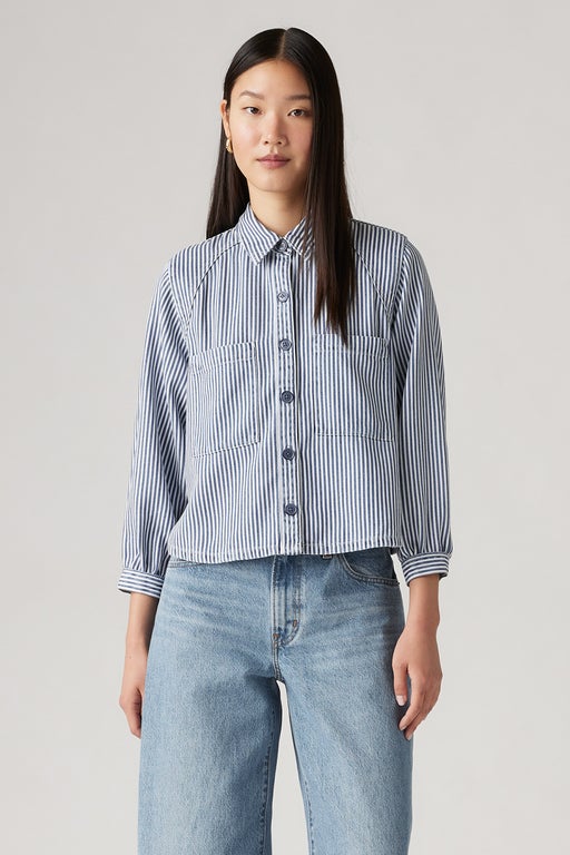 Tyla Shirt Hadley Stripe Vintage Indigo