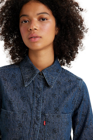 Wellthread® Petal Shirt Flowers in the Rain Denim