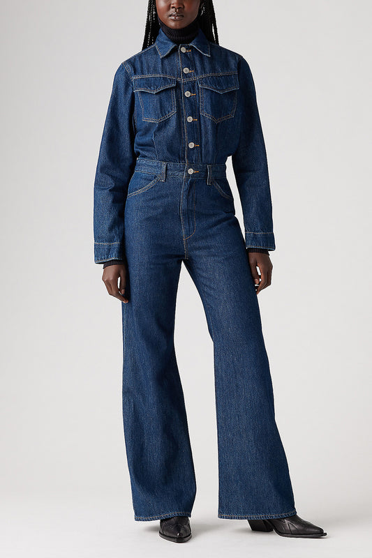 Western Jumpsuit Let's Get Lost Again Blue