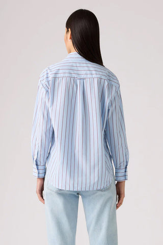 Harlie Boyfriend Shirt Hug Stripe Chambray Blue