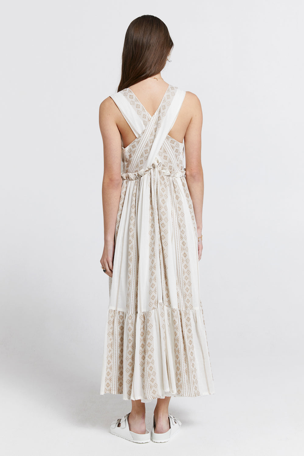 Lotus Tiered Dress Sand/Cream