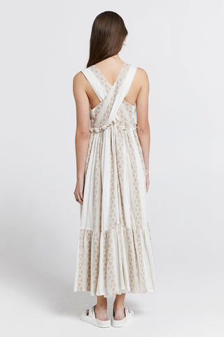 Lotus Tiered Dress Sand/Cream