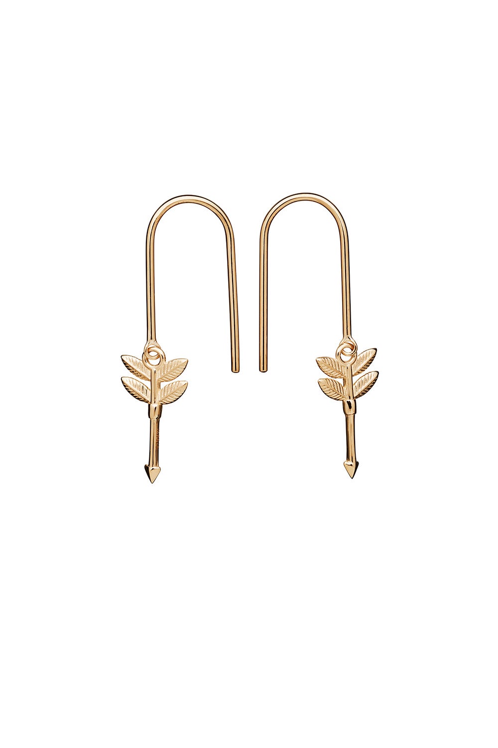 Mini Feather Arrow Earrings Gold