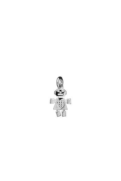 Mini Girl Robot Charm Silver – Karen Walker