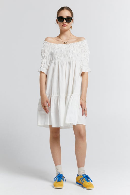 Mini Orestes Organic Cotton Dress Off-White