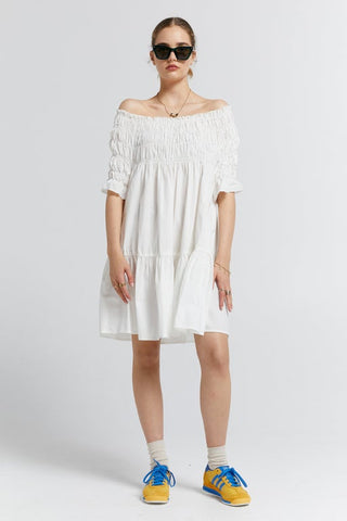 Mini Orestes Organic Cotton Dress Off-White