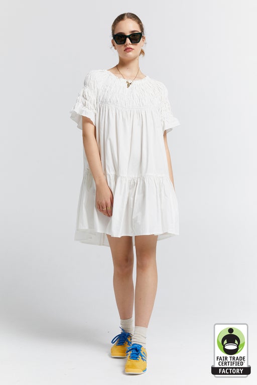 Mini Orestes Organic Cotton Dress Off-White