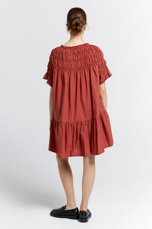 Mini Orestes Organic Cotton Dress Rustic Brown