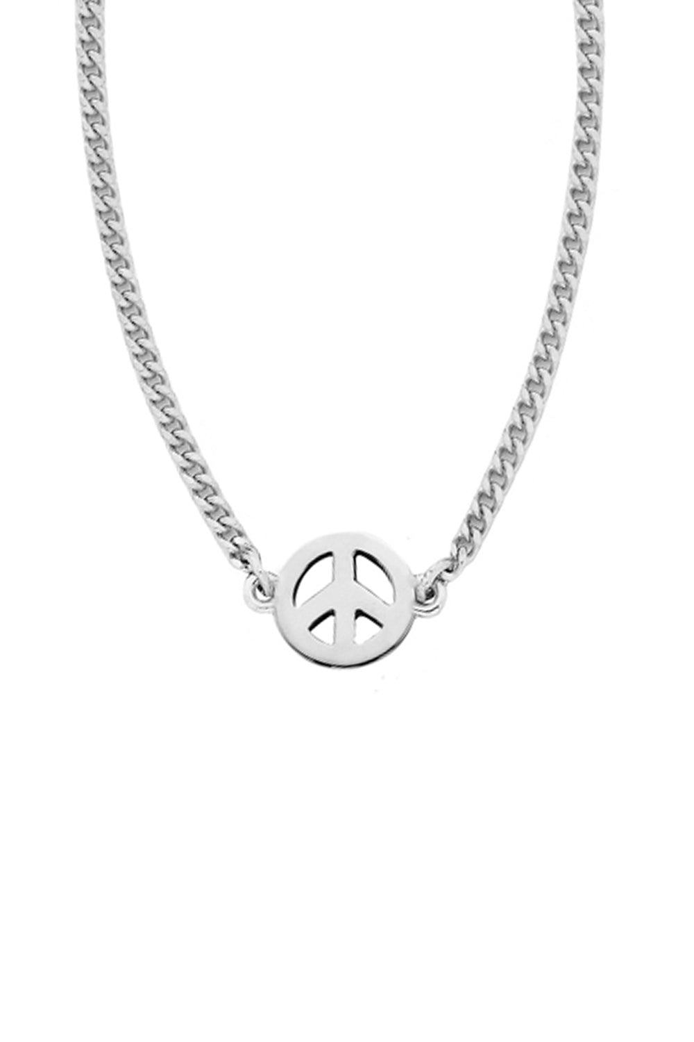 Mini Peace Necklace Silver