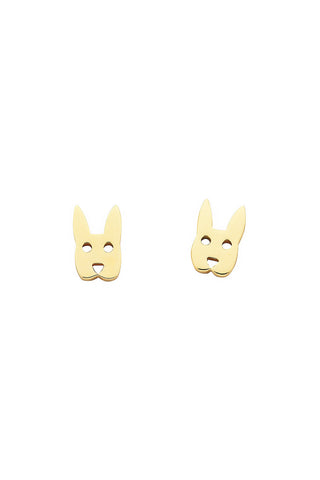 Mini Rabbit Studs Gold