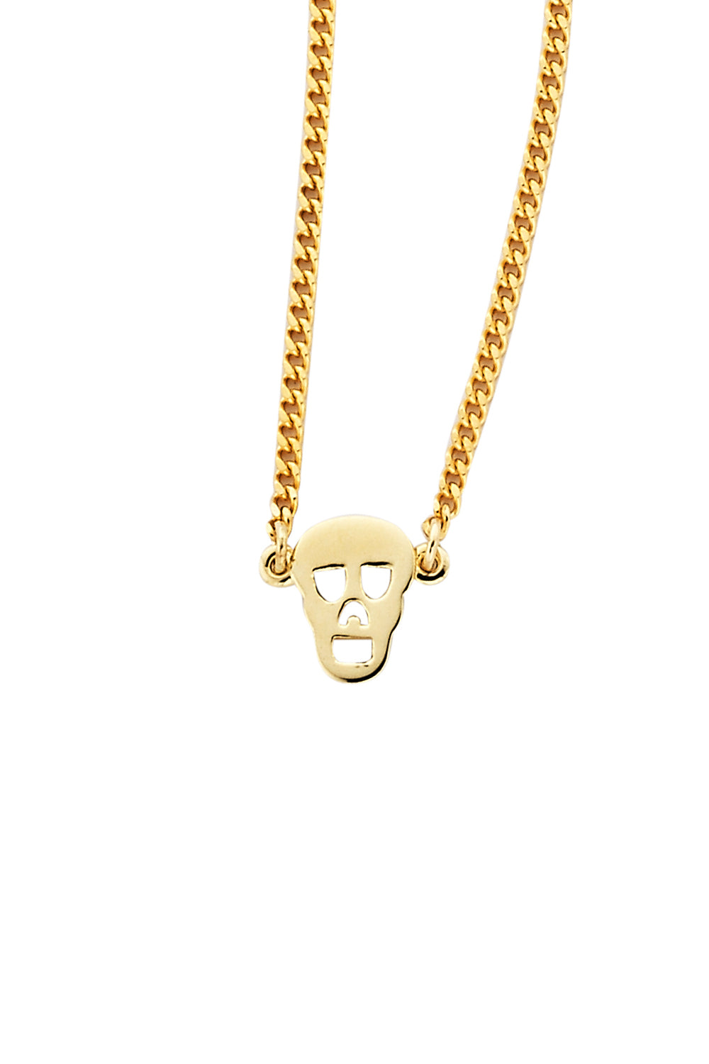 Mini Skull Necklace Gold