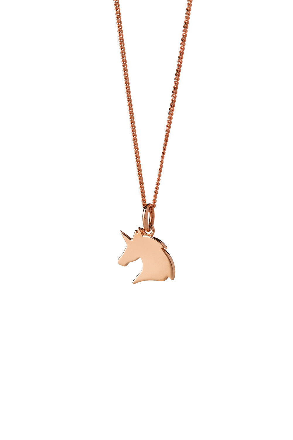 Mini Unicorn Necklace Rose Gold