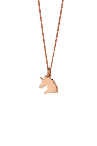 Mini Unicorn Necklace Rose Gold