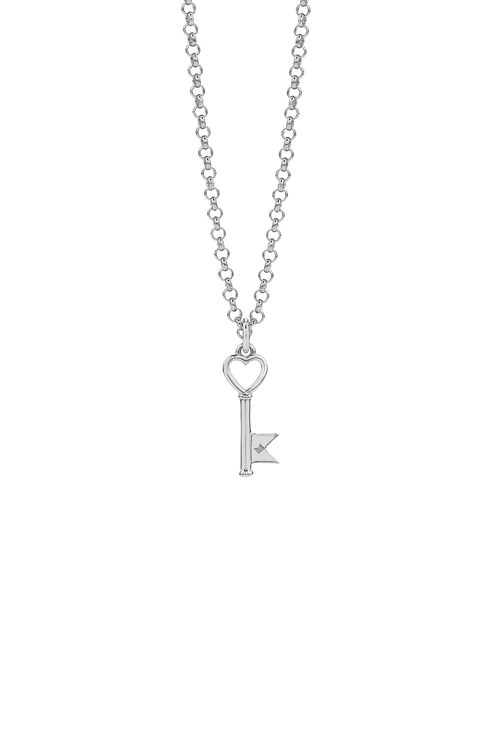 Monogram Key Necklace Silver