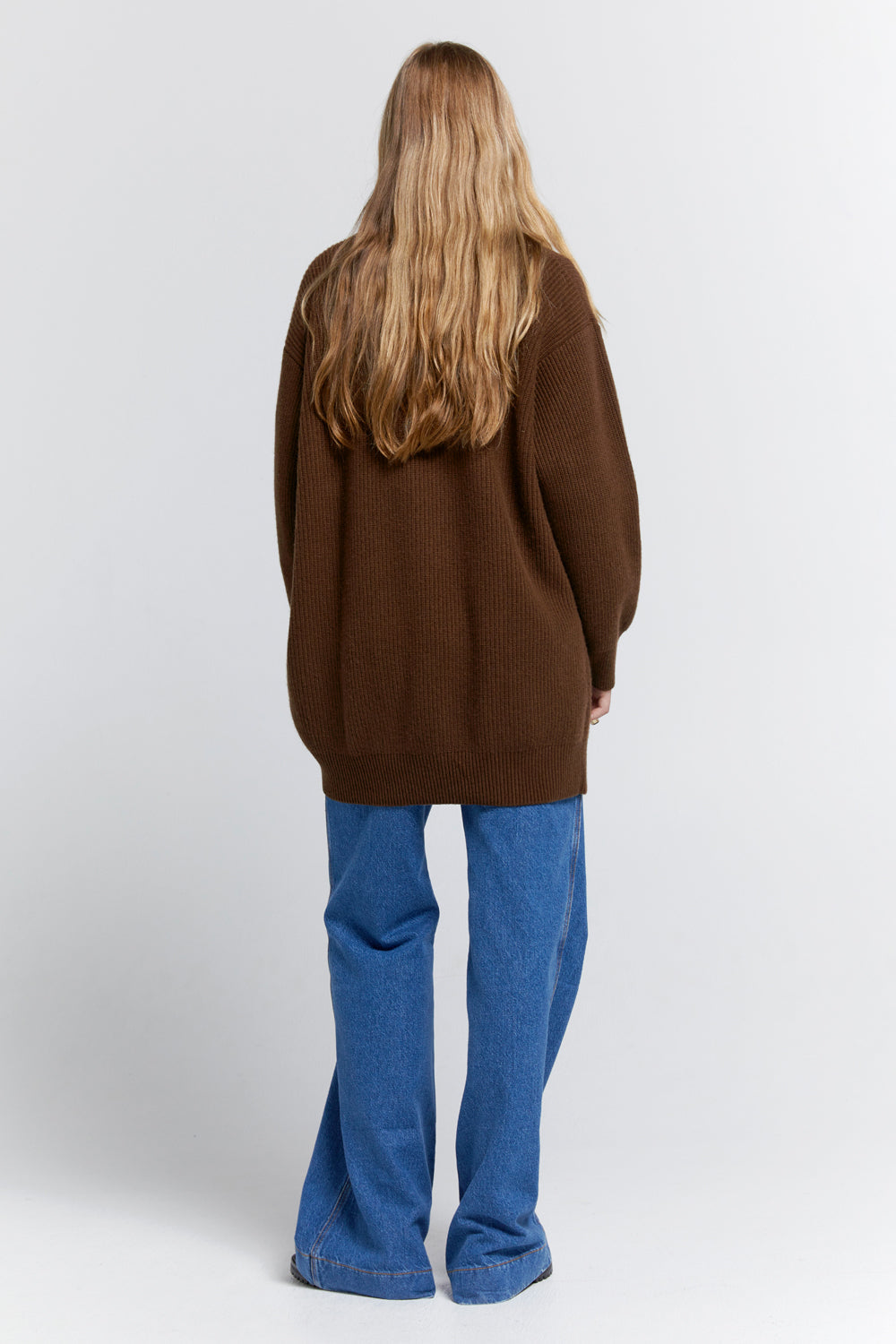 Naomi Oversized Cashmere Sweater Dark Brown